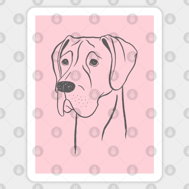 Great Dane (Pink and Gray) Sticker by illucalliart